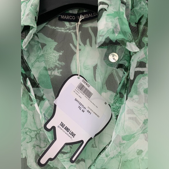 Marco Rambaldi Black & Green Second Skin Shirt in Green Collage top and pants - Picture 10 of 11